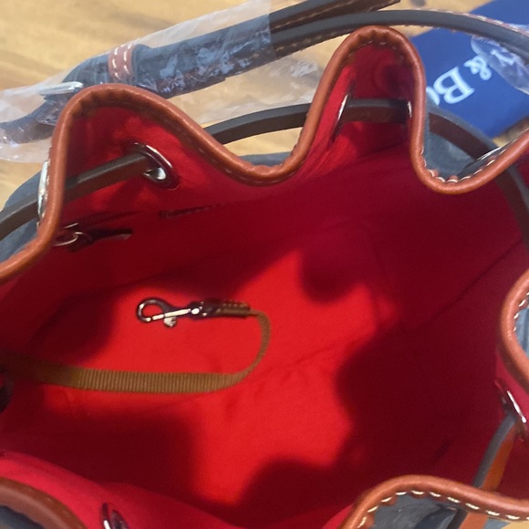 NWT Dooney & Bourke Grey Kendall Suede Bucket Drawstring Bag - Picture 9 of 13